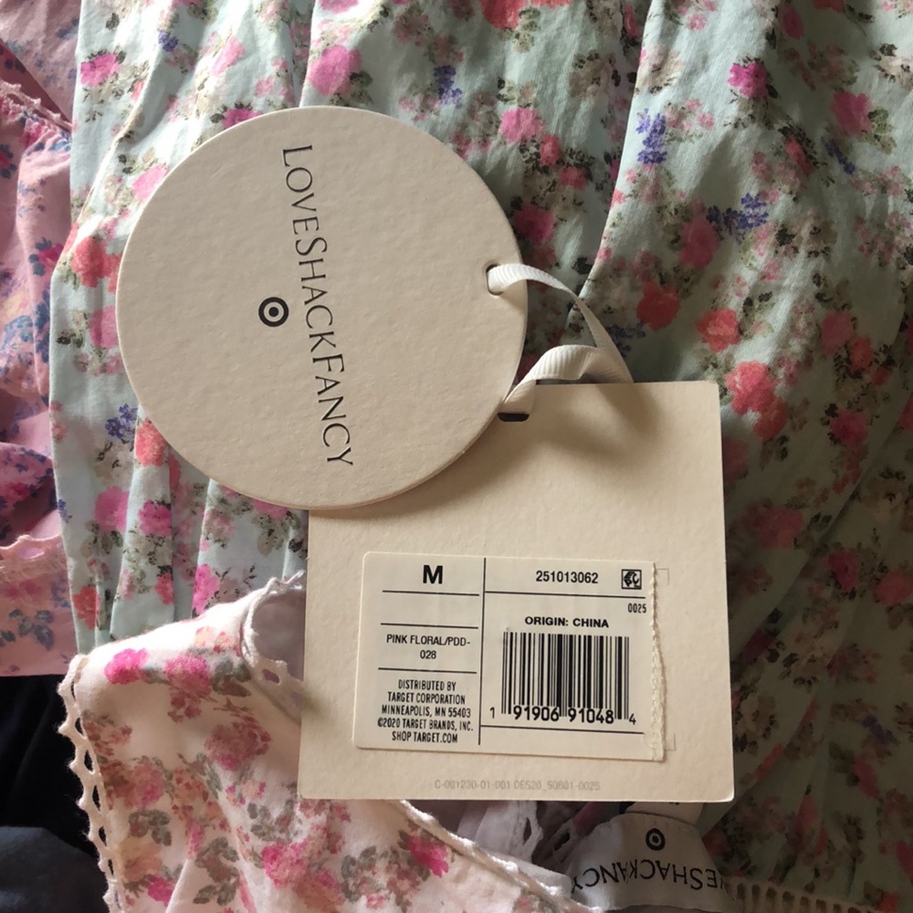 LoveShackFancy Pink and Mint Floral Tiered Midi Sundress - Picture 5 of 5